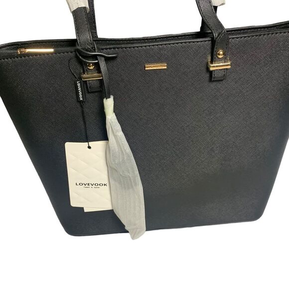 LOVEVOOK Shoulder Tote Black Bag with envelope clutch - Picture 2 of 12